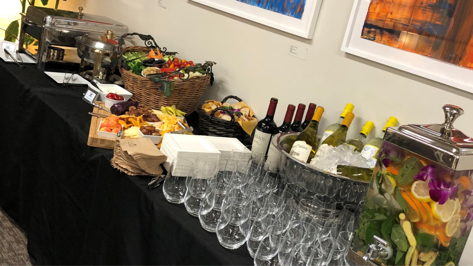 Beautiful buffet catered by Feast in a Basket