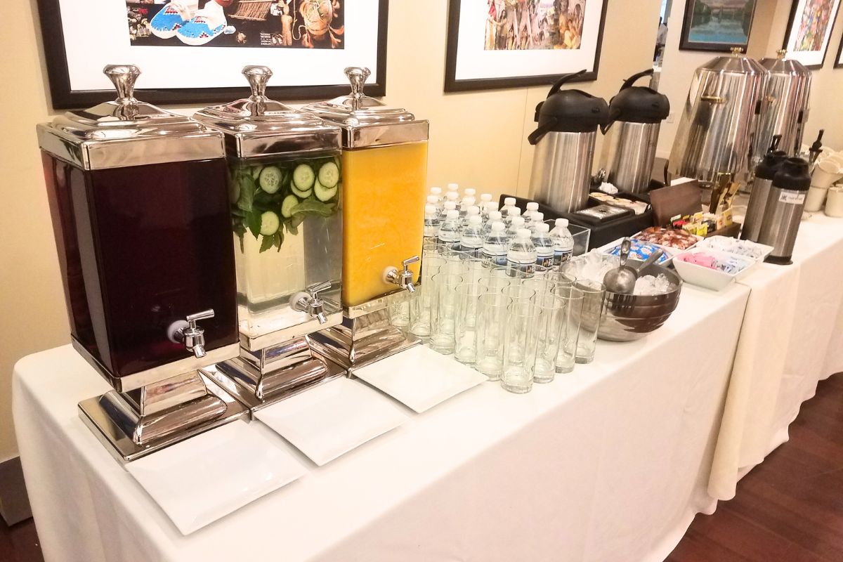 Corporate event catering setup